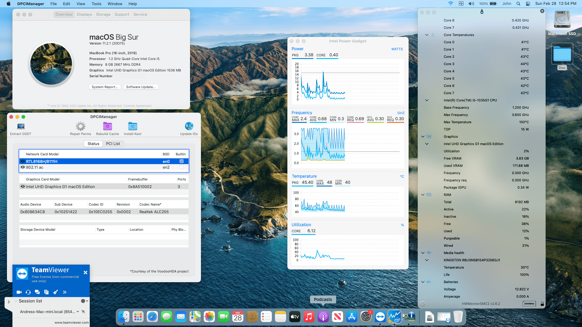 Success Hackintosh macOS Big Sur 11.2.1 Build 20D75 in Acer Aspire A315-56